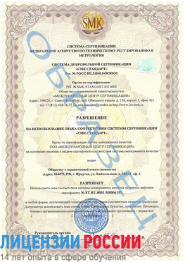 Образец разрешение Терней Сертификат ISO 50001